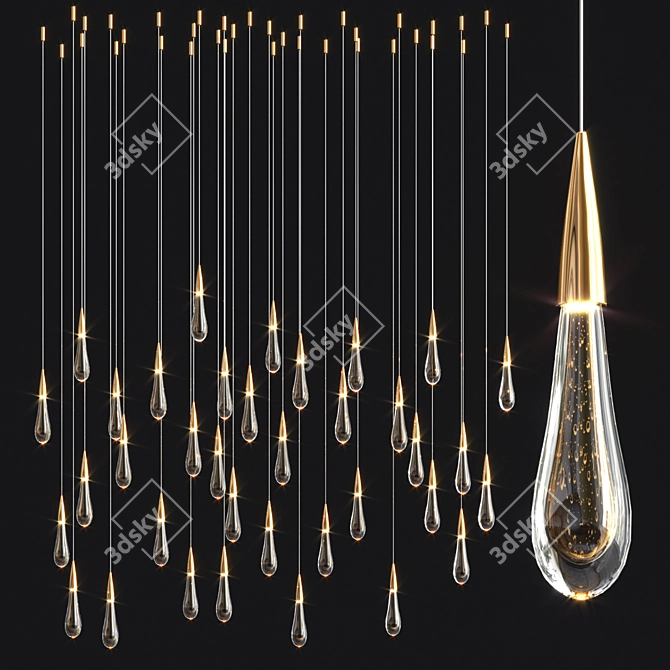 Henzel 36-Light Teardrop Pendant 3D model image 1