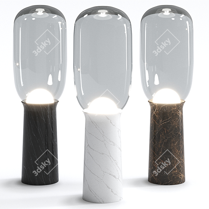 Stylish Torch Floor Lamp by Yeffet 3D model image 1