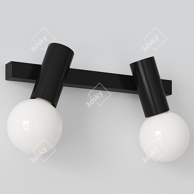 Sleek Mist Glass Wall Lamp 3D model image 2