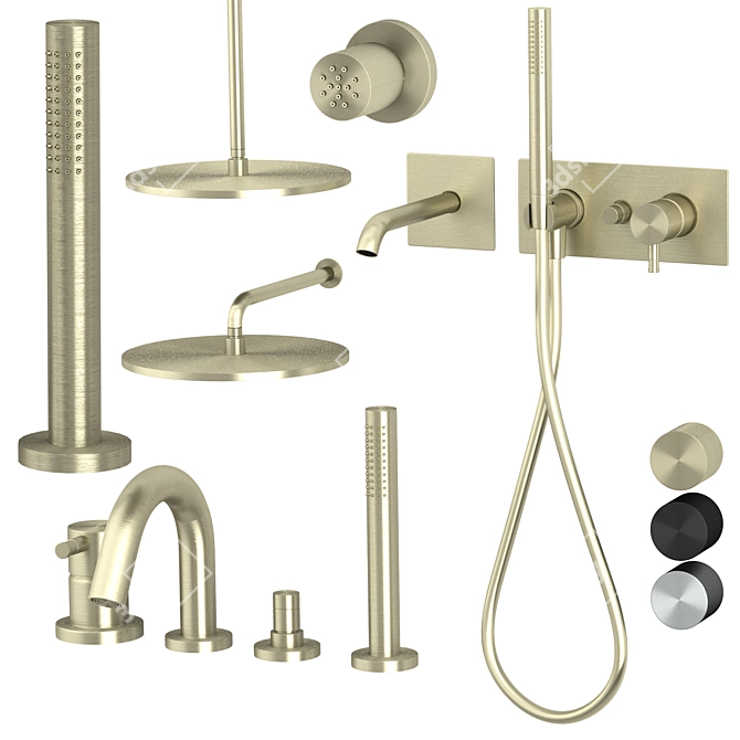 Ritmonio Stainless Steel Bathroom Set 3D model image 3