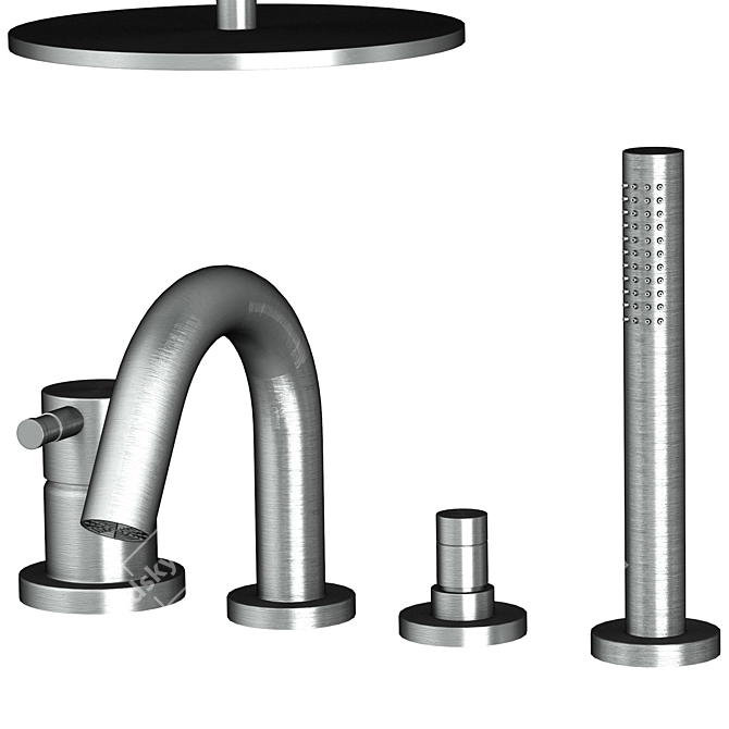 Ritmonio Stainless Steel Bathroom Set 3D model image 4