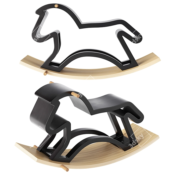 Modern Heirloom Rocking Horse - Exquisite & Elegant! 3D model image 1