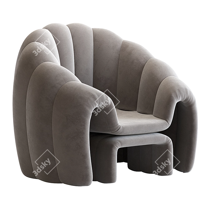 Sleek Art Deco Armchair 3D model image 1