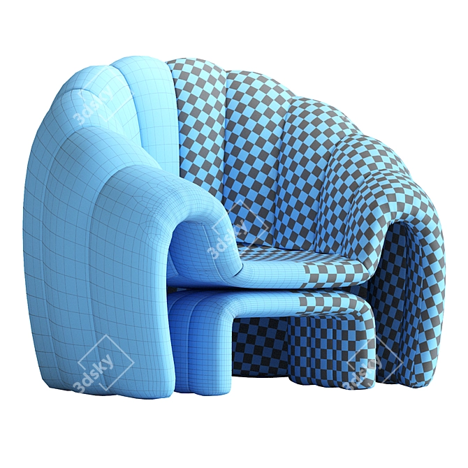 Sleek Art Deco Armchair 3D model image 5