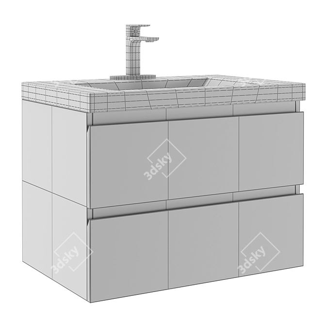 Monterey Floating Vanity - Stylish and Functional 3D model image 3