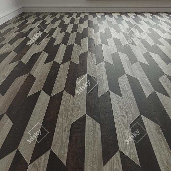 Arrow Chevron Drop: Porcelain Floor Tile 3D model image 1