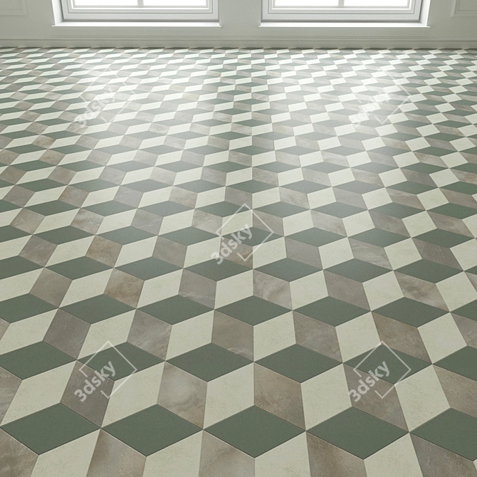 Diamond Cloud Stone Grey Tile 3D model image 3