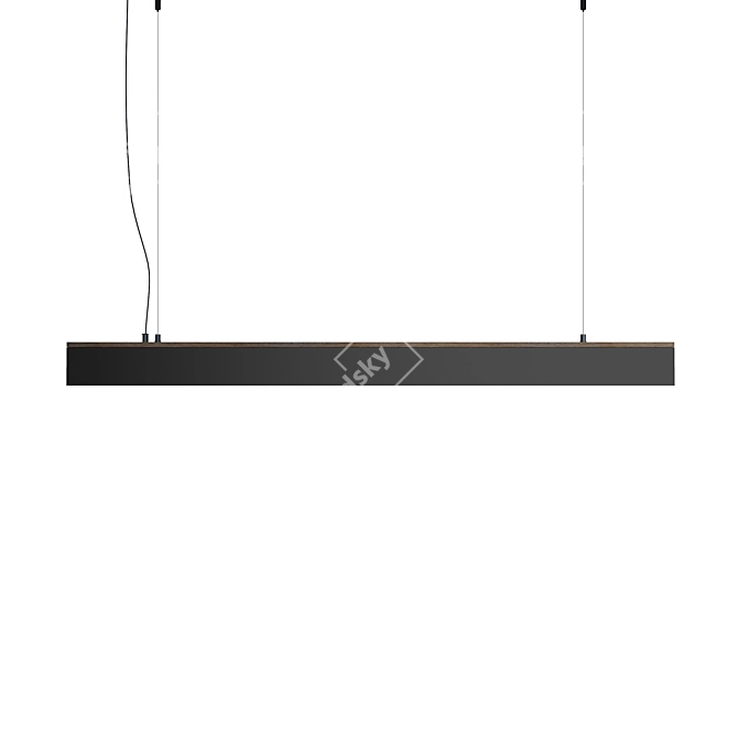 Suni Pendant: Natural Wood & Aluminum 3D model image 1