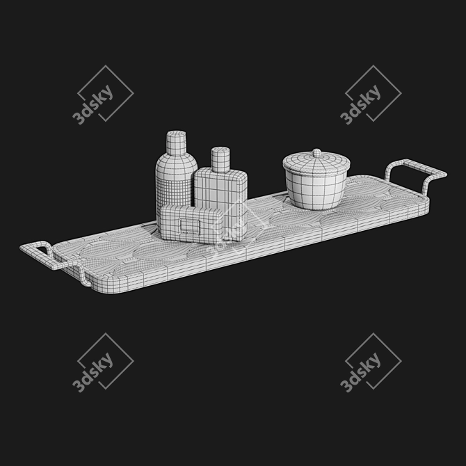 Lotus Bathtub Caddy - Organize Your Bath Essentials Efficiently 3D model image 2