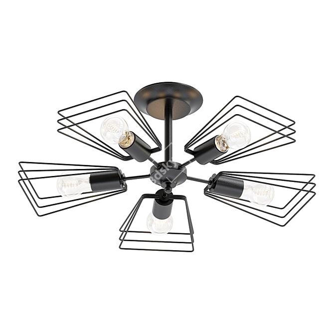 Modern Iron Chandelier 3D model image 1
