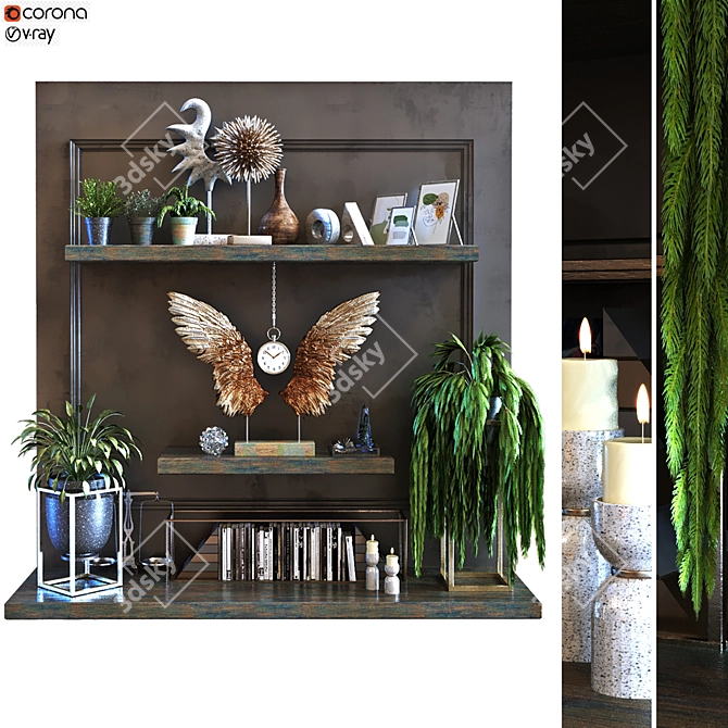 Elegant Decor Set 097 3D model image 1