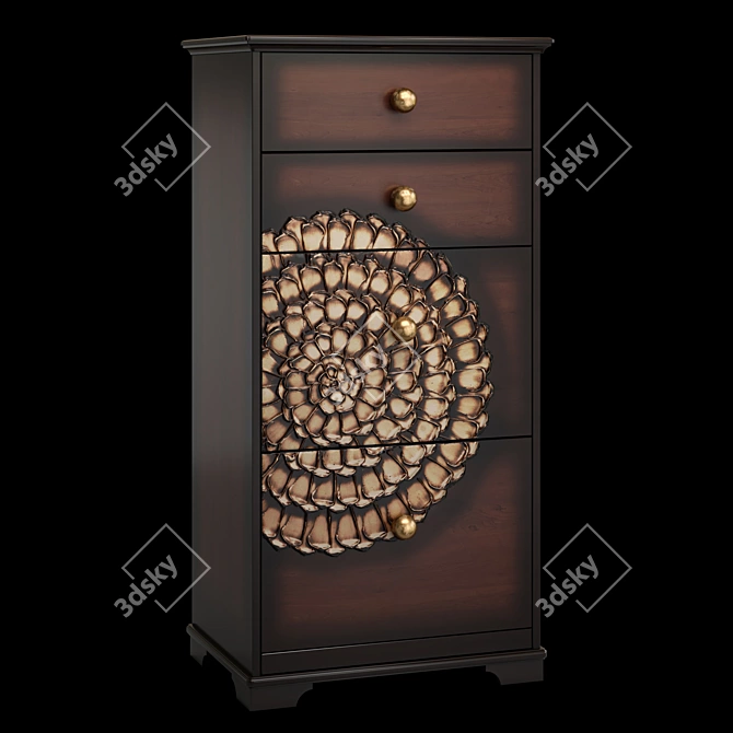 Heri 4-Drawer Shoe Cabinet 3D model image 2
