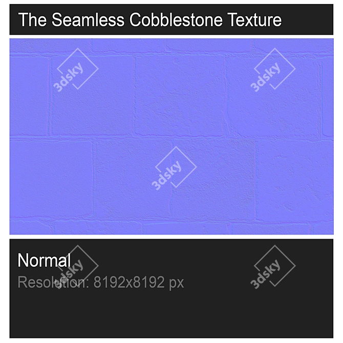 Seamless Cobblestone Texture - High Resolution 3D model image 2