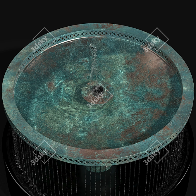 Verdigris Bronze Mimeo Cascade Fountain 3D model image 2