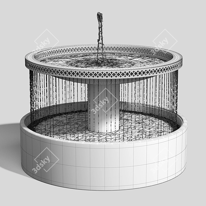 Verdigris Bronze Mimeo Cascade Fountain 3D model image 3