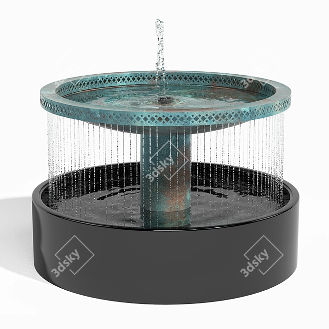 Verdigris Bronze Mimeo Cascade Fountain 3D model image 4