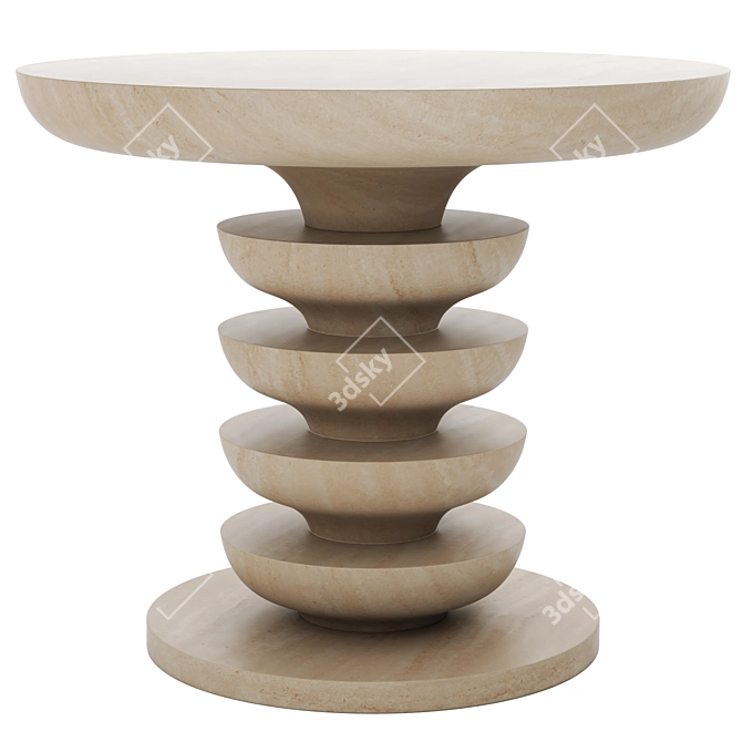 Pimar Ondulation - Lecce Stone Garden Table 3D model image 1