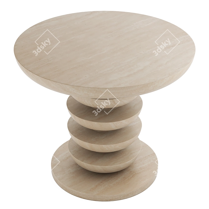 Pimar Ondulation - Lecce Stone Garden Table 3D model image 4