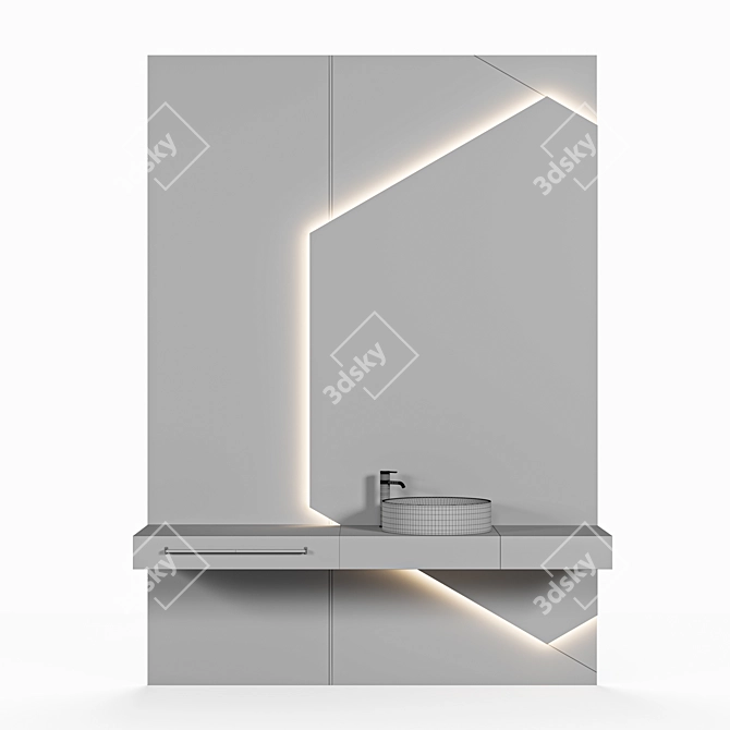 Modern Bathroom Furniture Set 7 3D model image 5