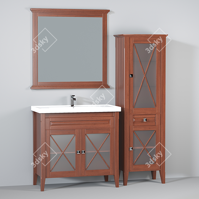 OPADIRIS Palermo 90: Elegant Bathroom Furniture Set 3D model image 3