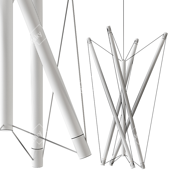 Sleek T4 Chandelier Pendant: Archxx 3D model image 2