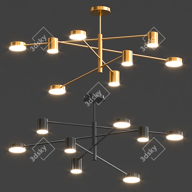 Sleek LED Pendant Lights 3D model image 1