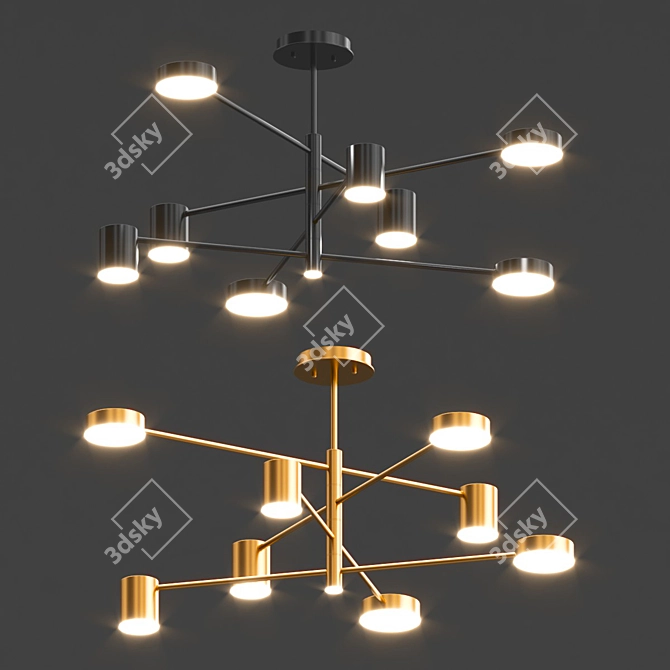 Sleek LED Pendant Lights 3D model image 2