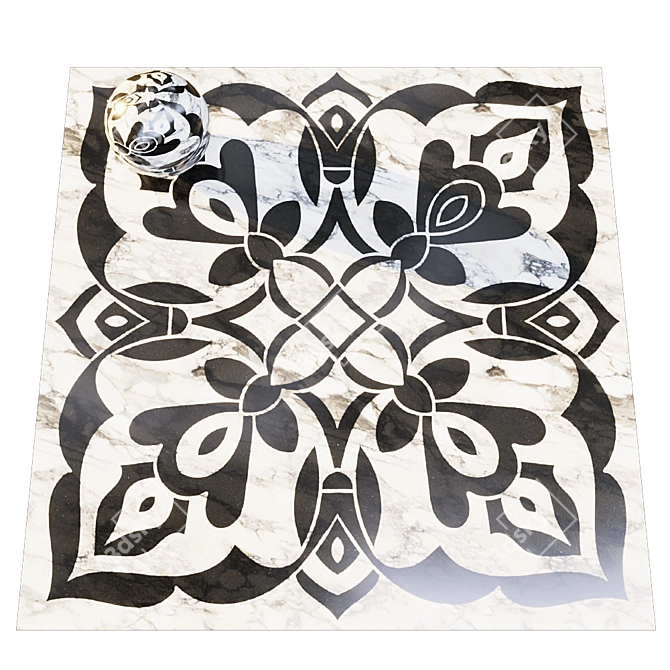 Arabesque Marble Stone Set 3D model image 2