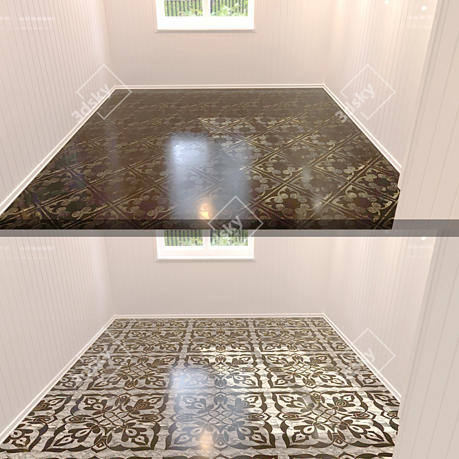 Arabesque Marble Stone Set 3D model image 5