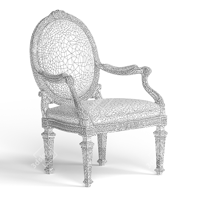 Roberto Giovannini Lowpoly Armchair 3D model image 3