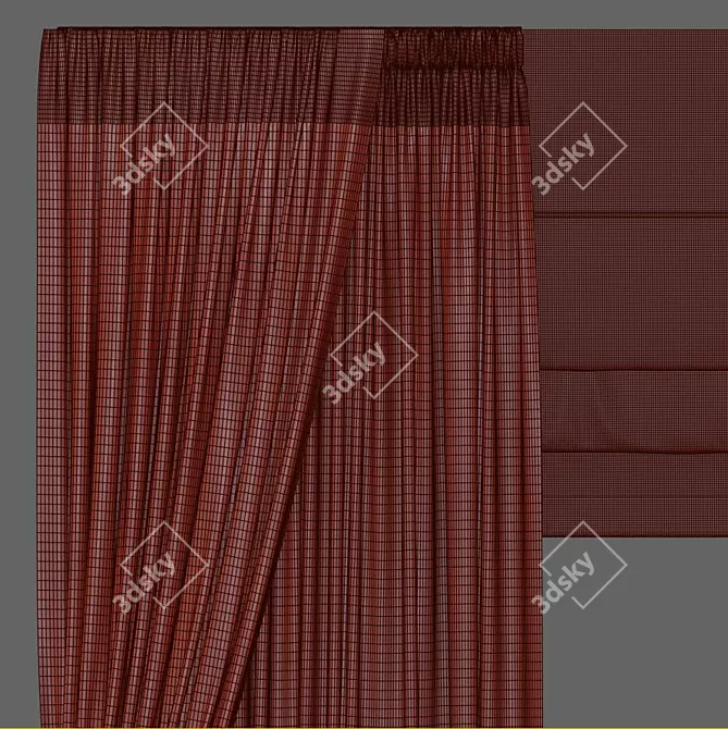 Revamped Curtain Design 3D model image 3