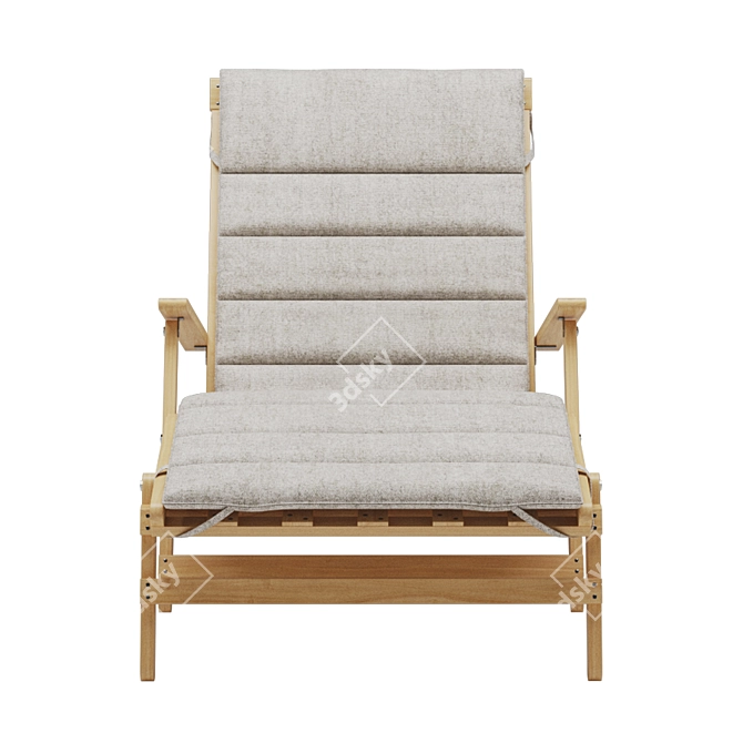 Carl Hansen Teak Deck Chair: Stylish Relaxation 3D model image 2