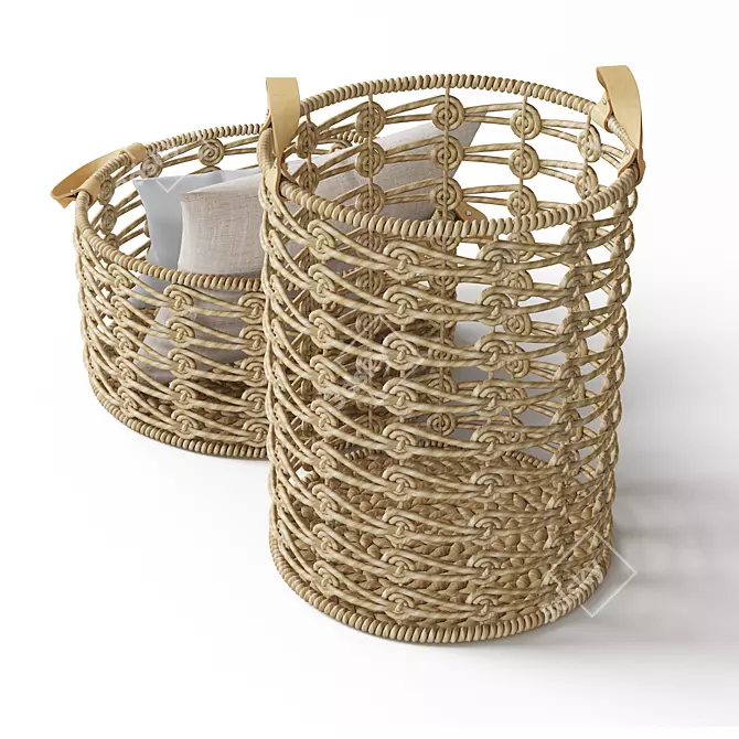 Handcrafted Storage Baskets by Greenvibe 3D model image 5