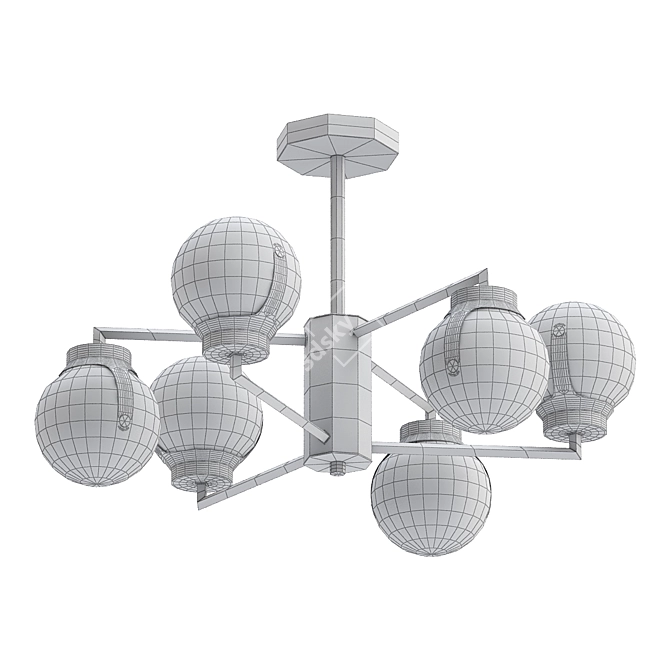 Creek Industrial Black Chandelier 3D model image 2