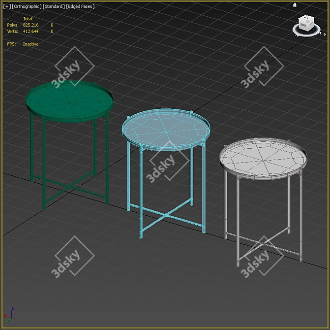 Gladom Steel Magazine Table - Colorful and Chic 3D model image 7