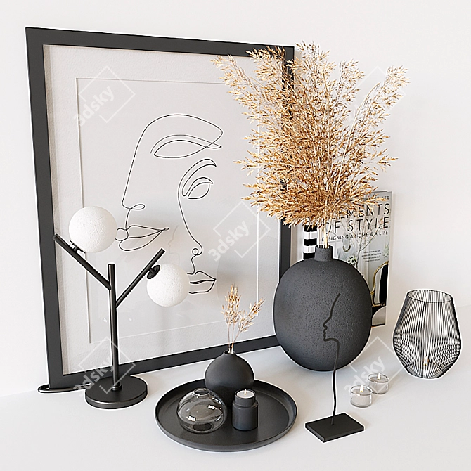 Elegant Home Decor Set 3D model image 3