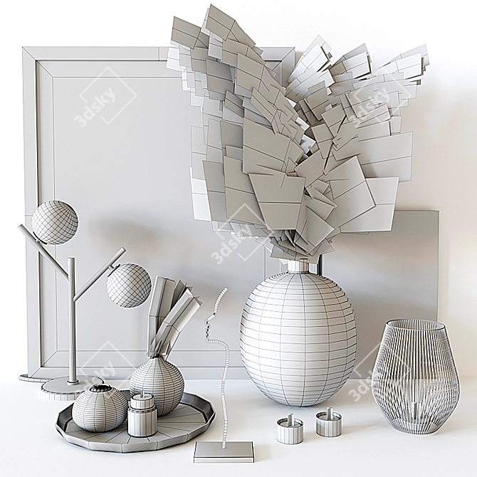 Elegant Home Decor Set 3D model image 5