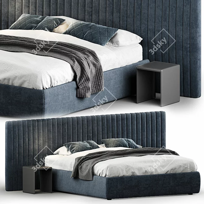 Bolzan Letti Clay Maison XL: Stylish Upholstered Bed 3D model image 1