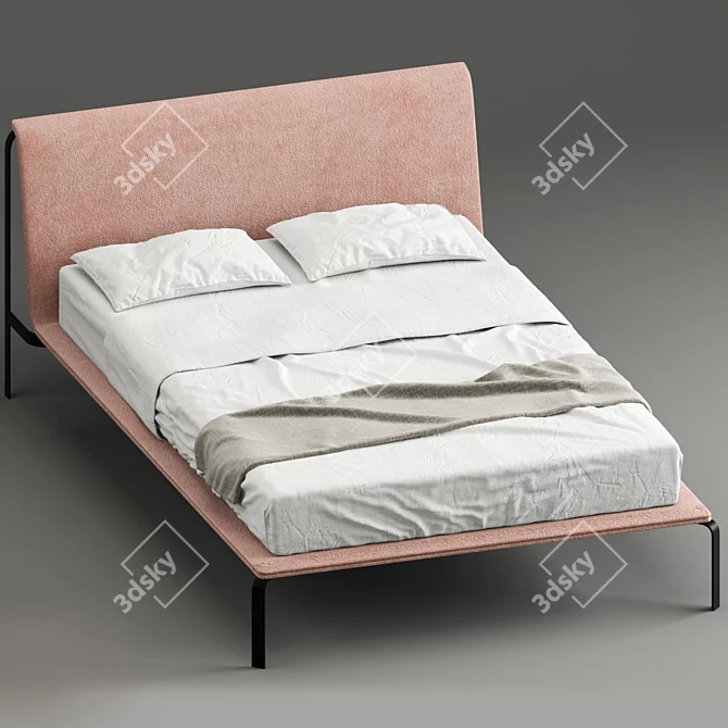 Bend Fabric Bed: Versatile Style 3D model image 3