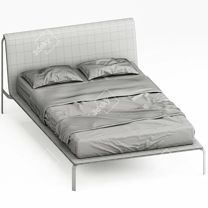 Bend Fabric Bed: Versatile Style 3D model image 4