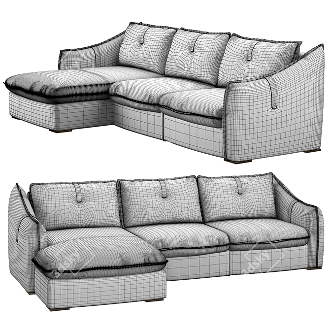 Sleek Sorento Sofa Set 3D model image 3