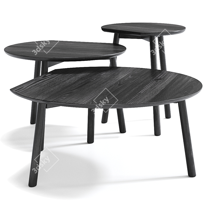 Modern Round Wooden Coffee Table: Gufler Collection 3D model image 4