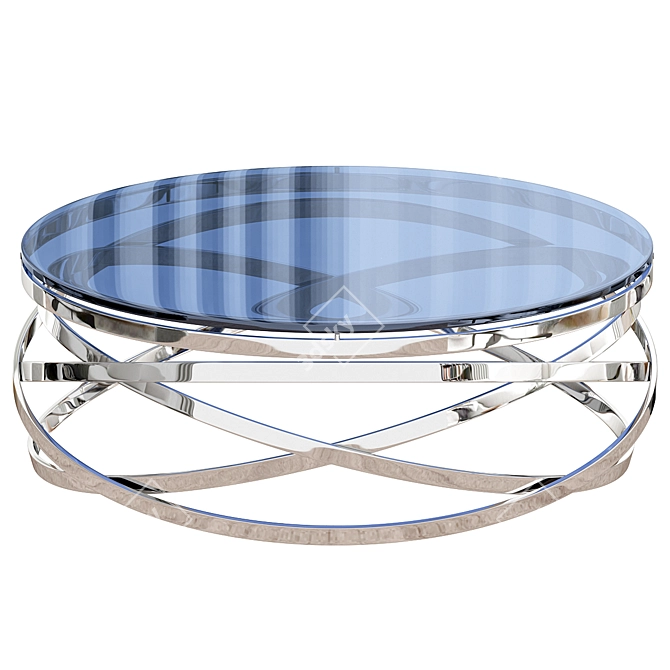 Sleek Smoked Glass Coffee Table 3D model image 1