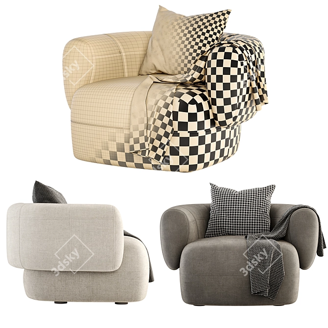 Modern Poltrona Linteloo ARP Armchair 3D model image 4