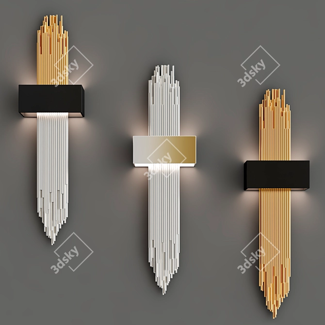 Elegant Granville Wall Lamp 3D model image 1