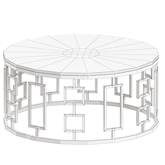 Srebrny/Biały Stolik Kawowy - C415: Elegancja wokół ciebie 3D model image 3