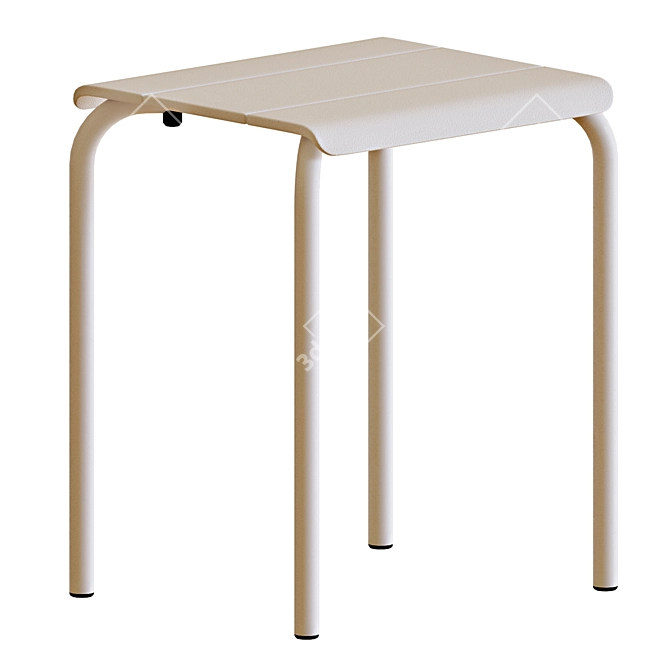 Modern Outdoor White Table and Chairs 3D model image 4