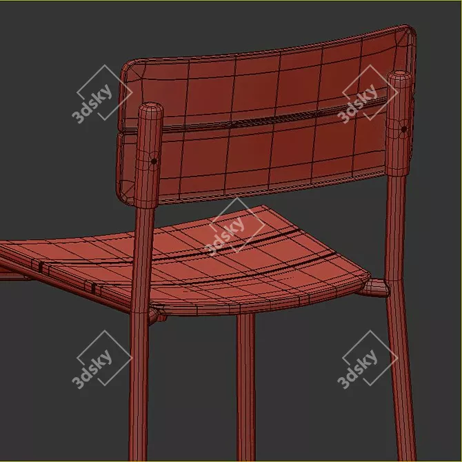 Modern Outdoor White Table and Chairs 3D model image 5