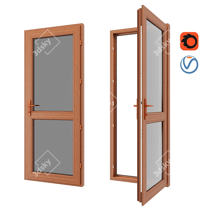 Nirvana 4K Textured Door 3D model image 1