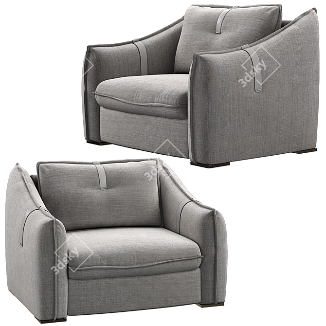 Modern Sorento Armchair: Tanagra's Stylish Addition 3D model image 1